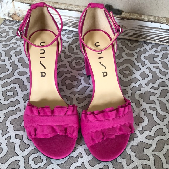 fuchsia open toe heels